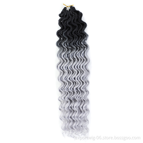 Bohemian 18 inch Goddess Faux locs Curly Crochet Braids Synthetic Braiding Hair Extensions Ombre Crochet Hair